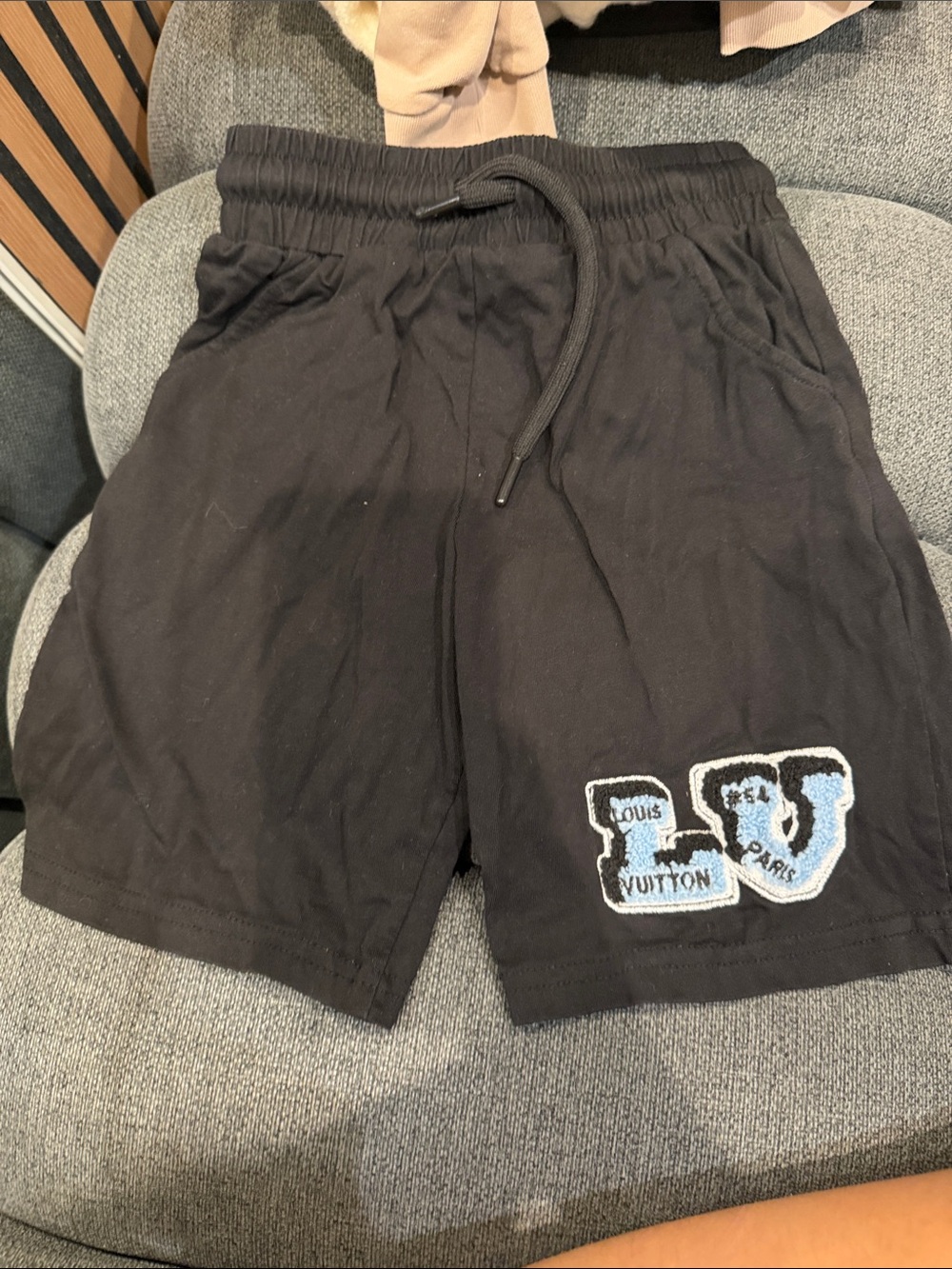 Black boys Casual Drawstring Shorts with Patch Detail never worn